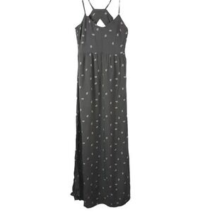 Element Womens Paisley Print Cutout Back Maxi Dress Charcoal Grey Small EJ730